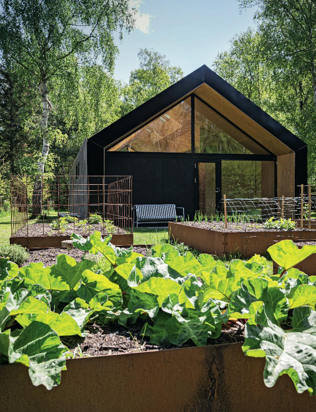 moestuin bij moderne vakantiewoning
