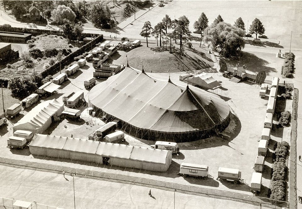 Cirkustält sett från ovan.