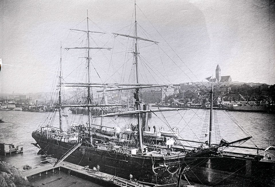 Odaterad bild ett fartyg ur J E Svahns samling.