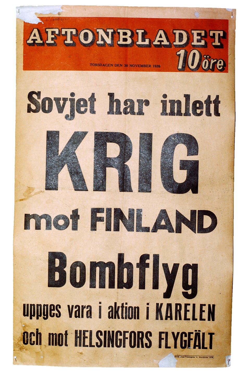 Aftonbladet den 30 november 1939.