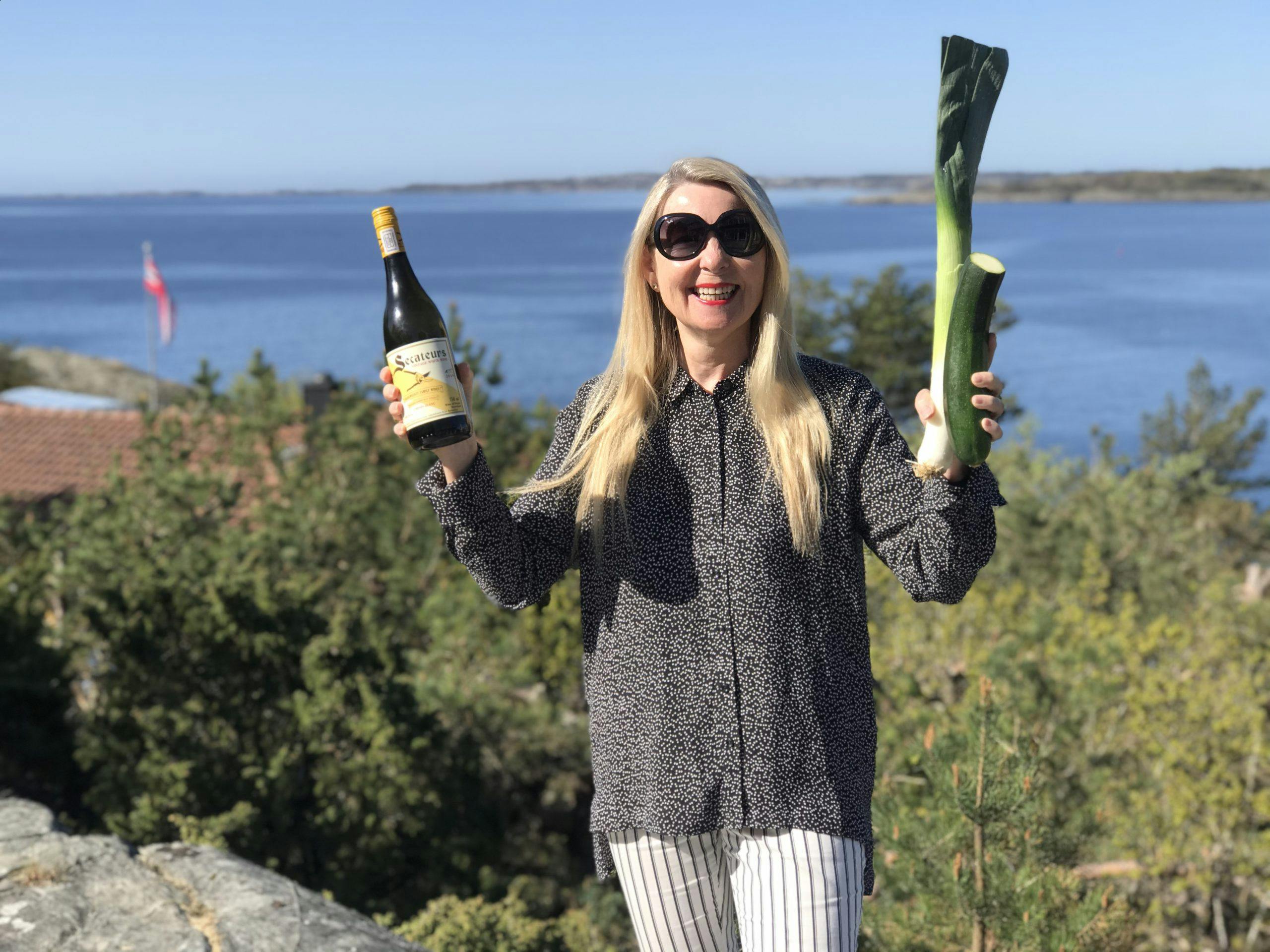 Taras vinekspert og sommelier Gunnhild Bjørnsti sjø hvitvin grønnsaker