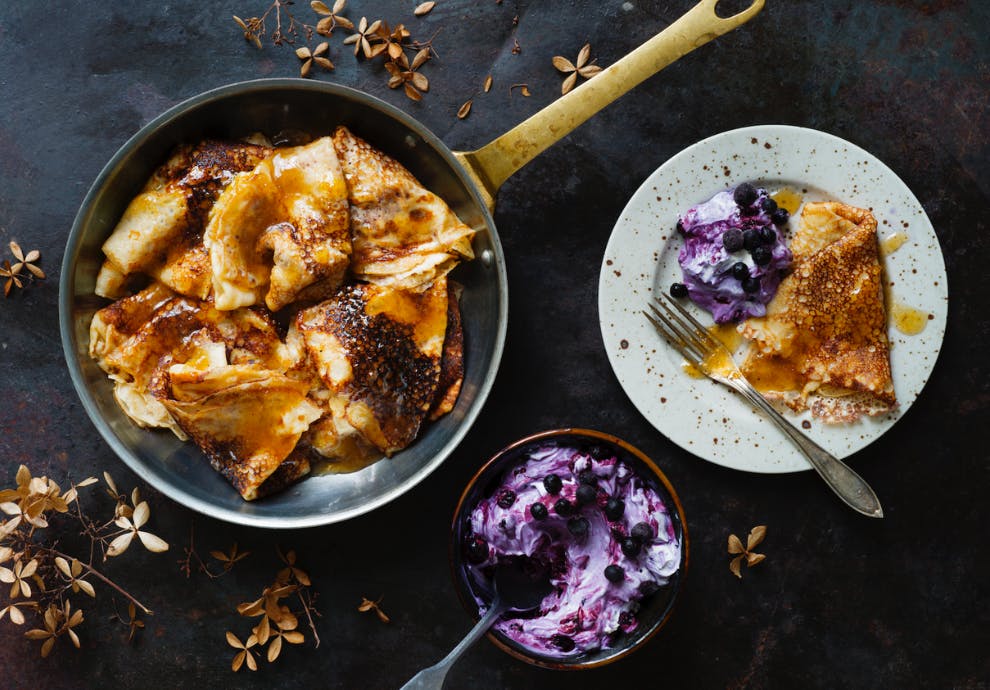 crepe med sitronsaus