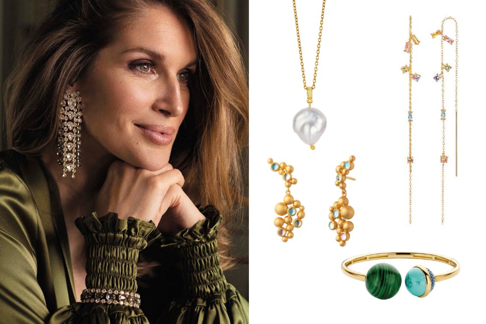 1 fine øredobber og ringer