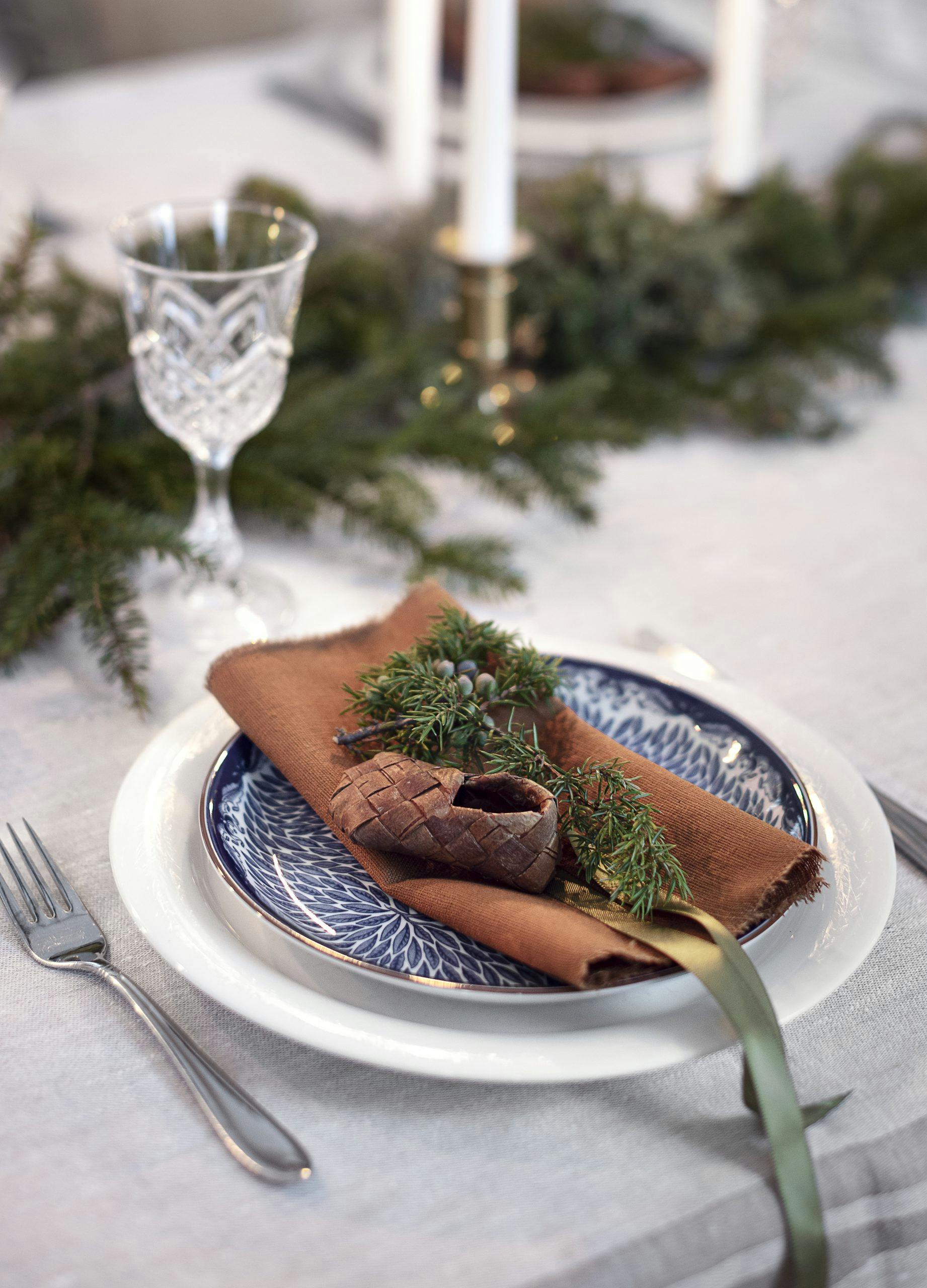 Julepyntet spisebord