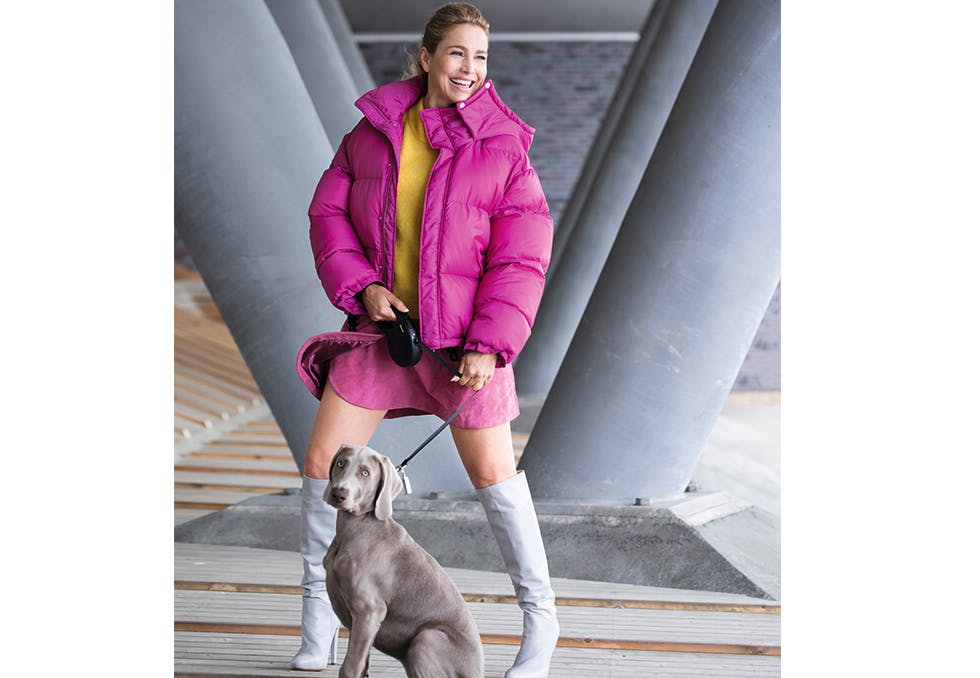 rosa dunjakke fra Tiger