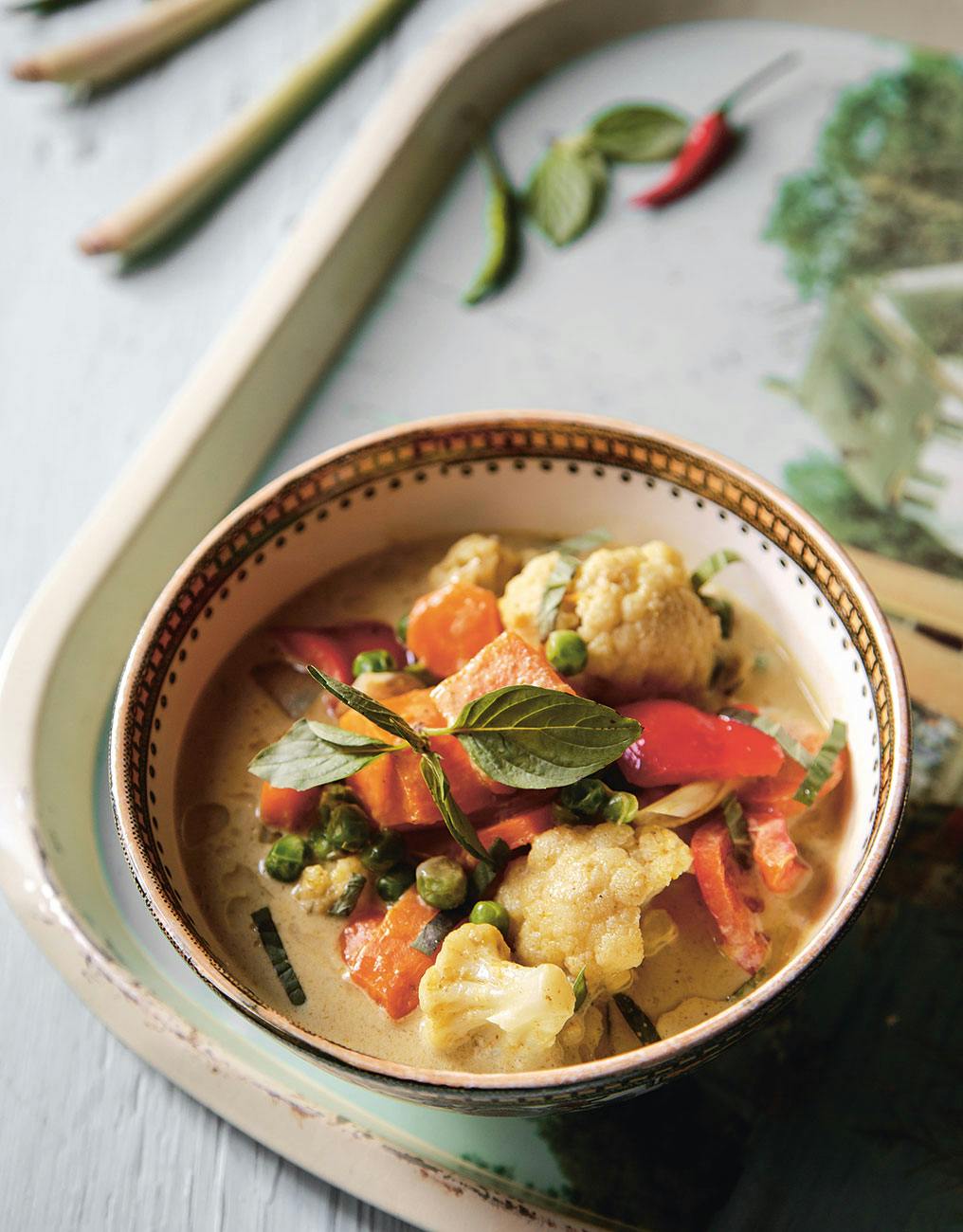 Oppskrift på grønn thai-curry vegetar