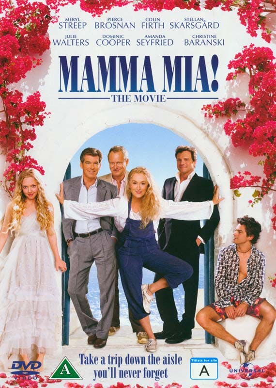 52gsd8284466 xZQB Filmen Mamma Mia med Meryl Streep, Pierce Brosnan, Colin Firth, Stellan Skarsgård, Julie Walters, Christine Baranski og Amanda Seyfried Hellas