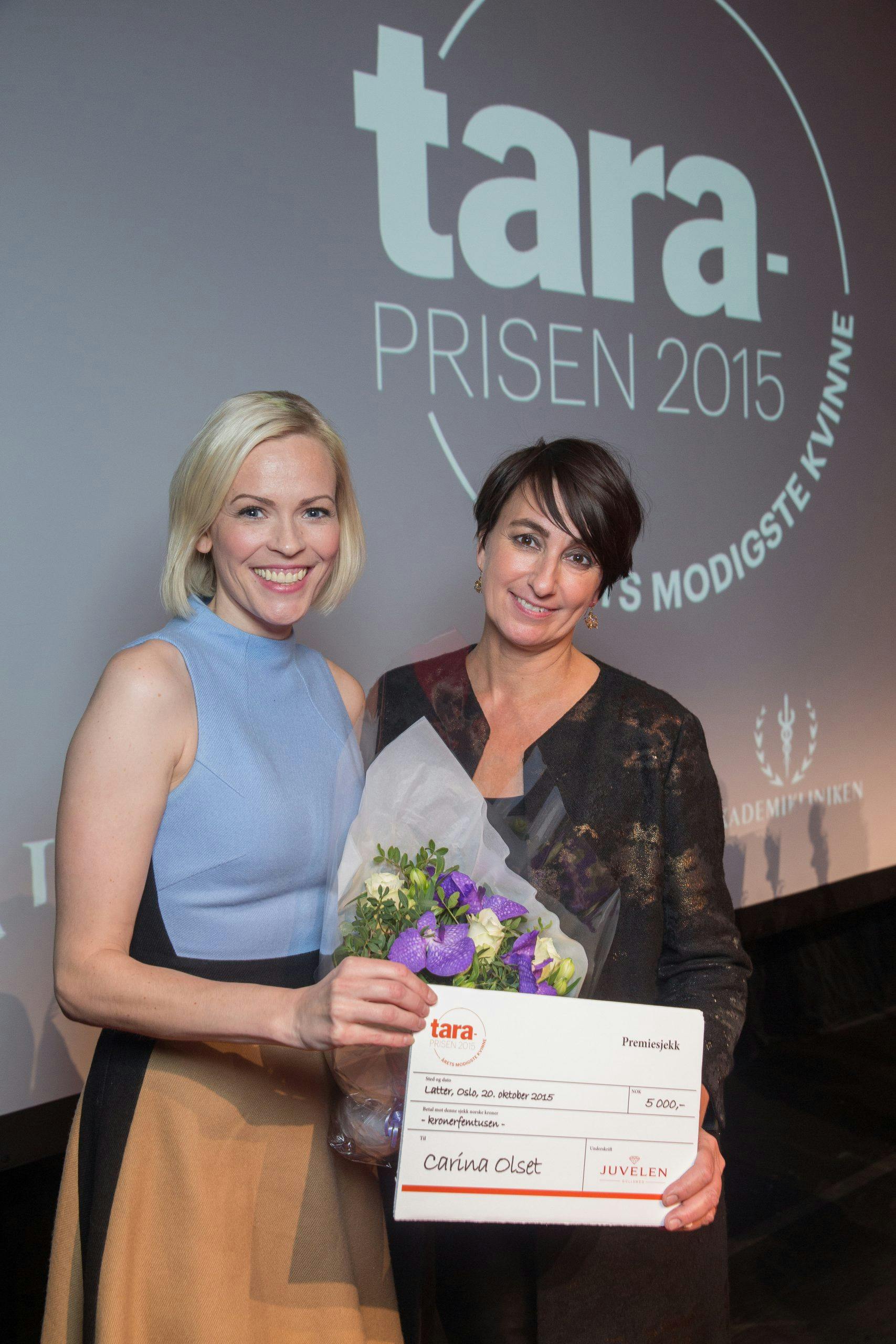 Carina Olset under Årets modigste kvinne-kåringen