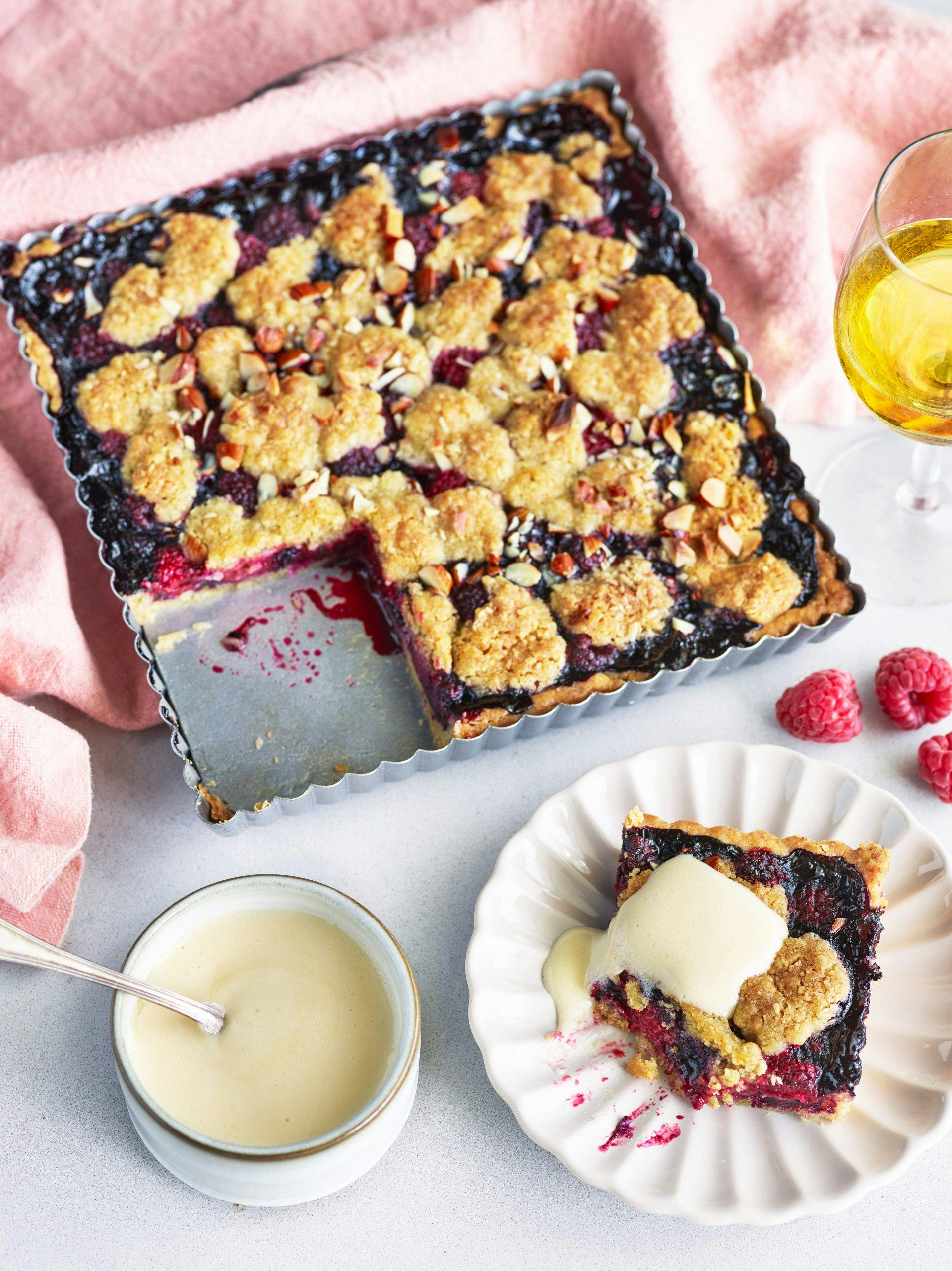 Oppskrift på blåbærpai