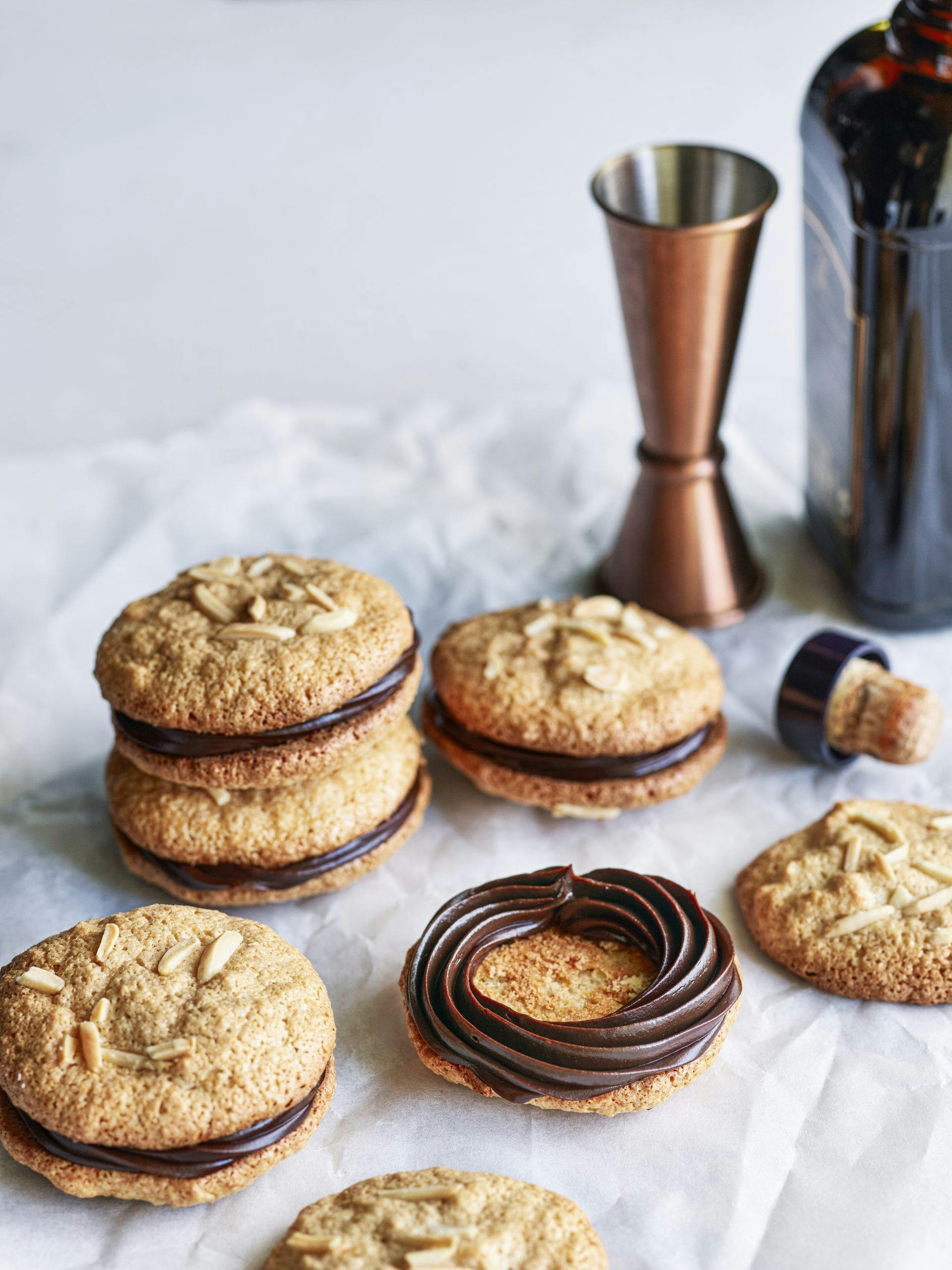 Mandelkake med kaffekrem