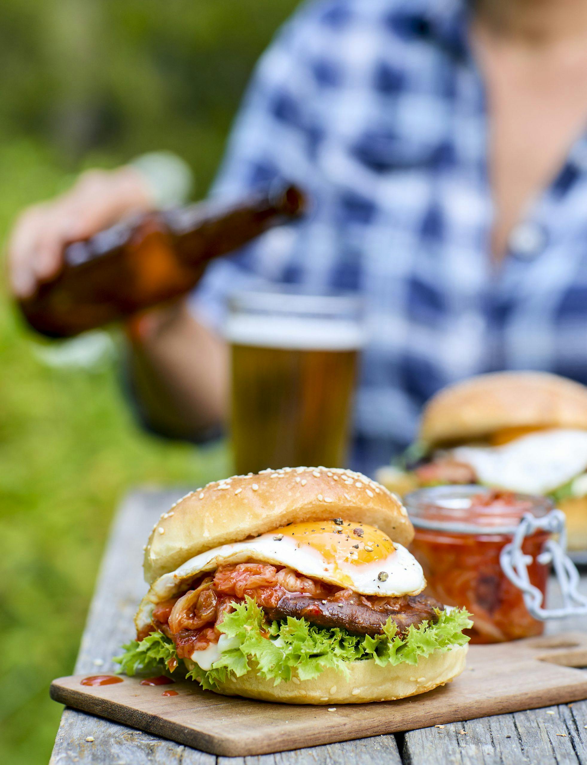 Oppskrift på hamburger med sopp