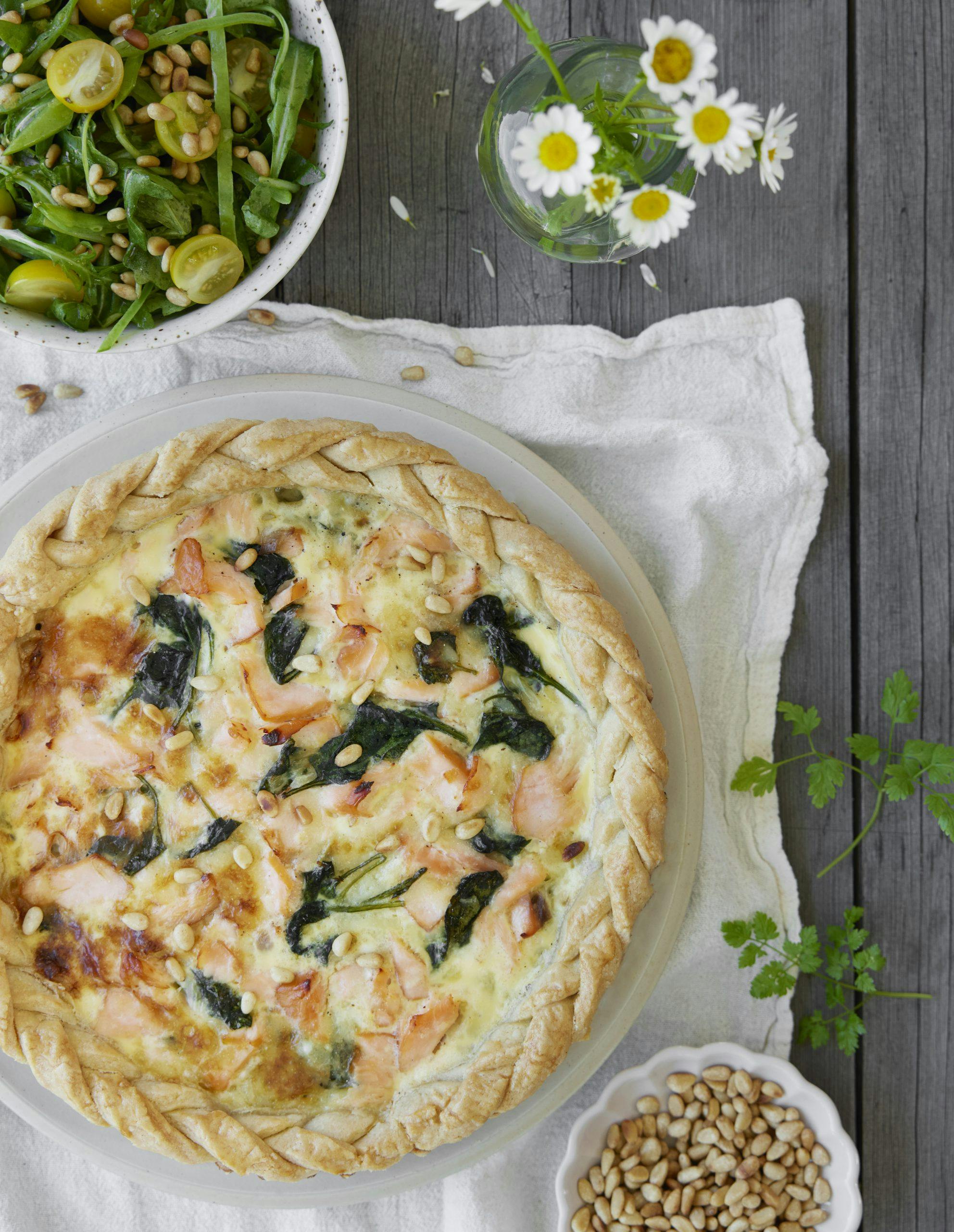 Pai med spinat og laks Pai med spinat og laks