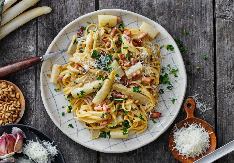Oppskrift på pasta med asparges