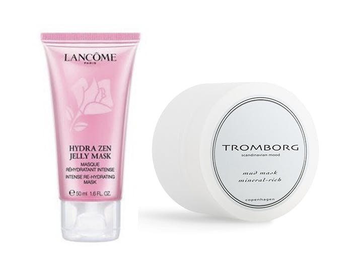 Lancômes Hydra Zen Jelly Mask og Tromborgs Mud Mask Mineral-Rich.