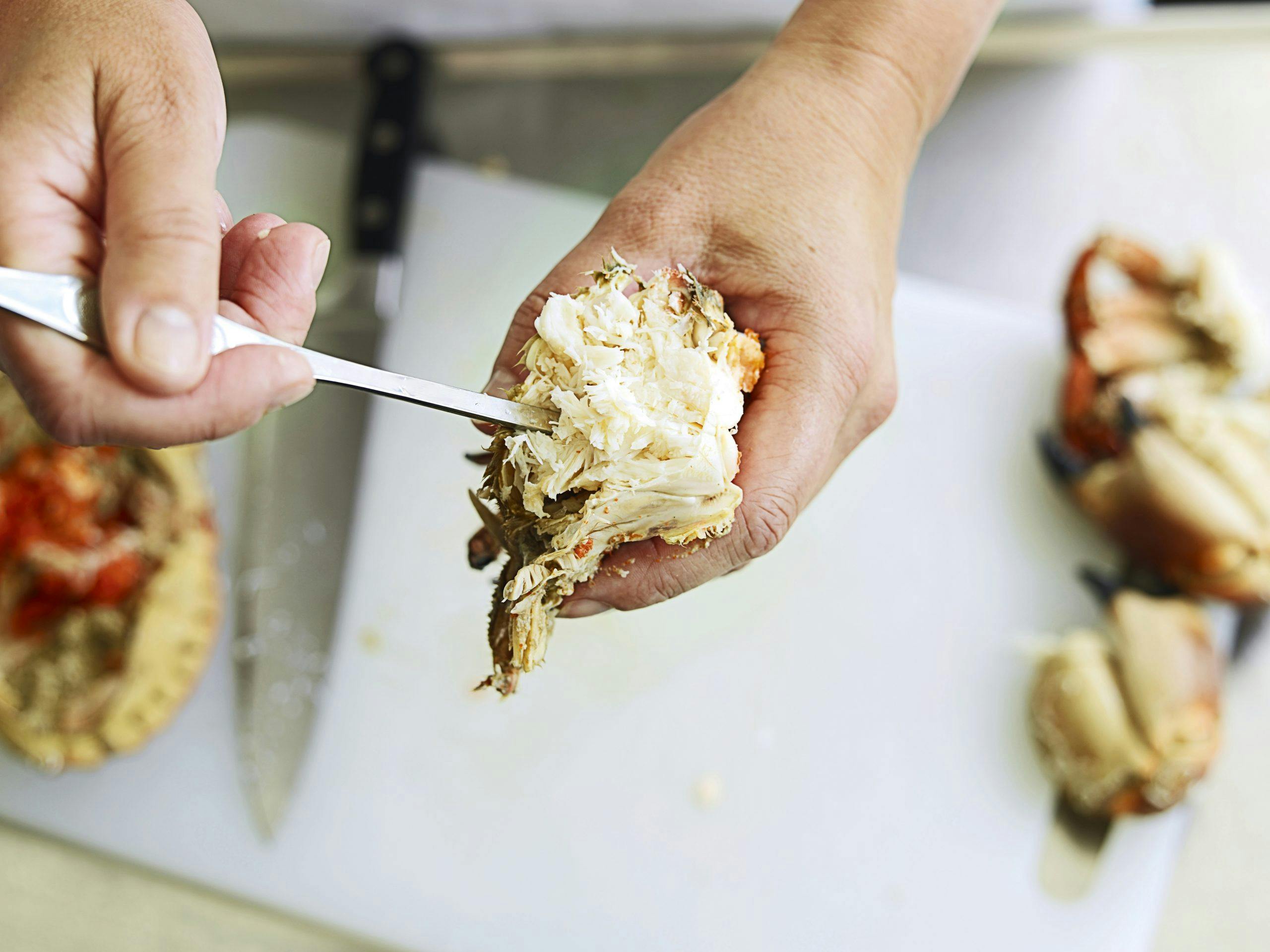 aom 20juli11 0032 Bruk en skalldyrgaffel får å få ut alt krabbekjøttet