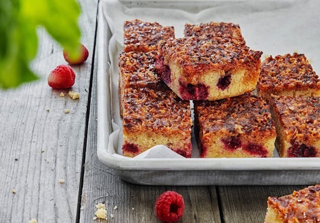 Ide til påskedessert bringebærkake