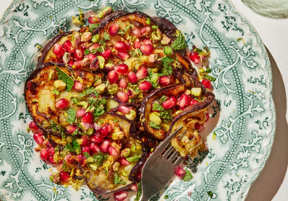 salat med aubergine