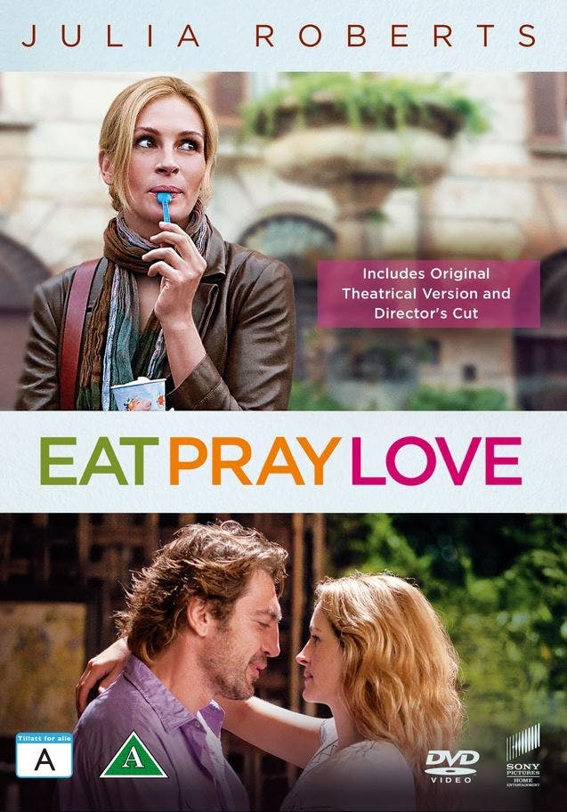 eat pray love dvd Filmen eat pray love spis elsk lev Julia Roberts, Elizabeth Gilbert, Javier Bardem, Richard Jenkins, James Franco, Billy Crudup