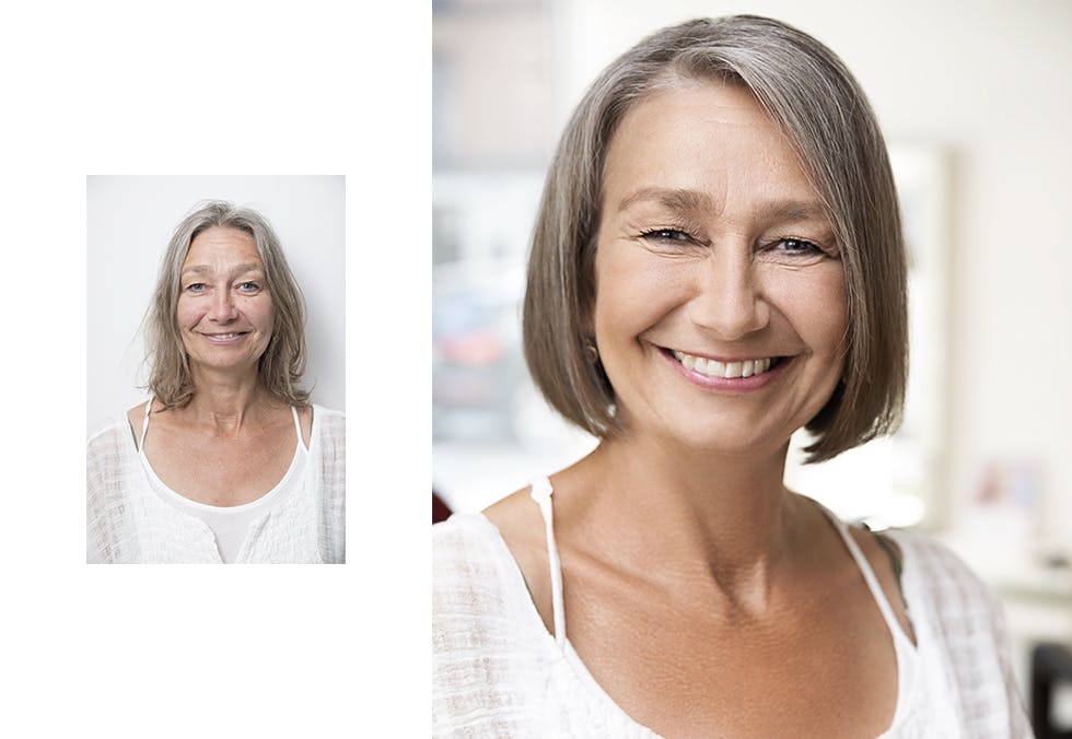 Ny sveis: Grått hår frisyre