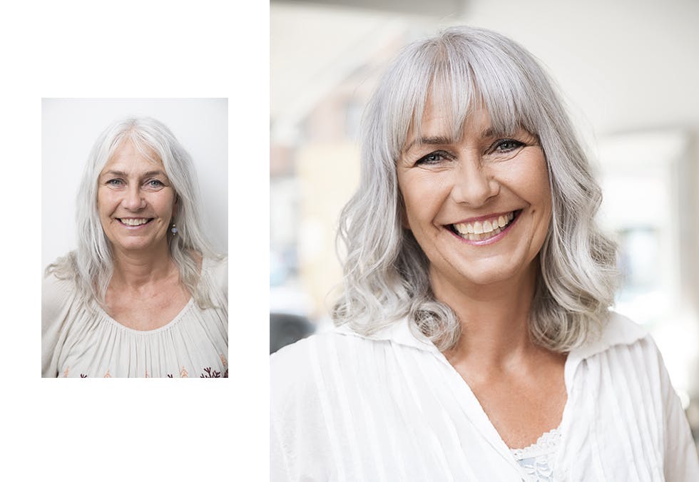 Mer glansfullt hår: Styling grått hår