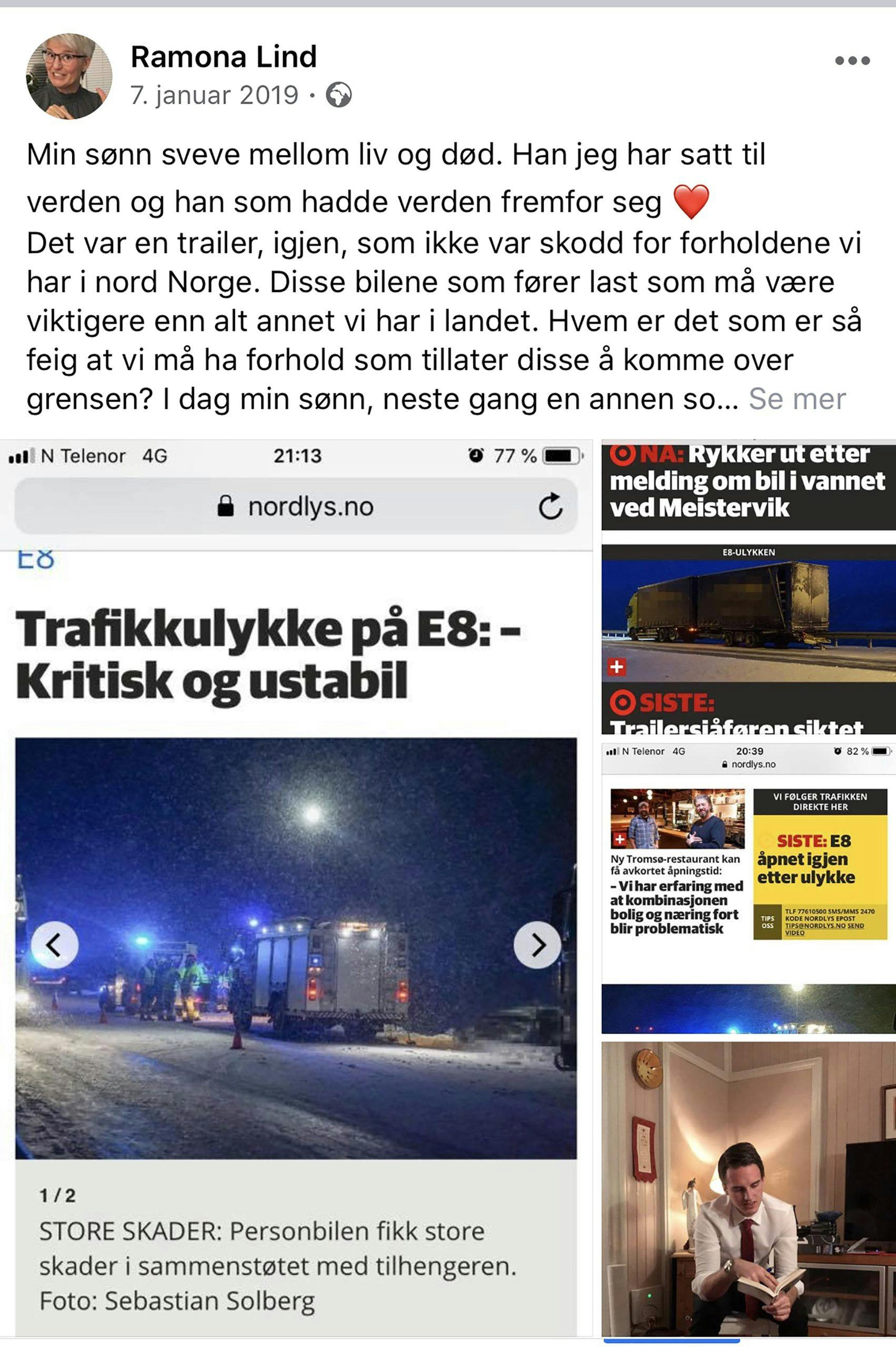 Ramona Lind, Facebook-innlegg