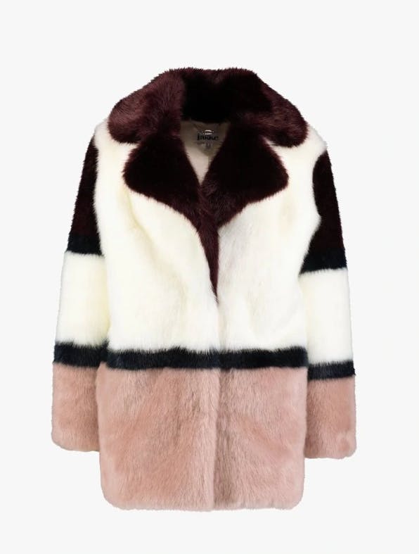 Flerfarget fuskepels: rosa og hvit fuskepels zalando