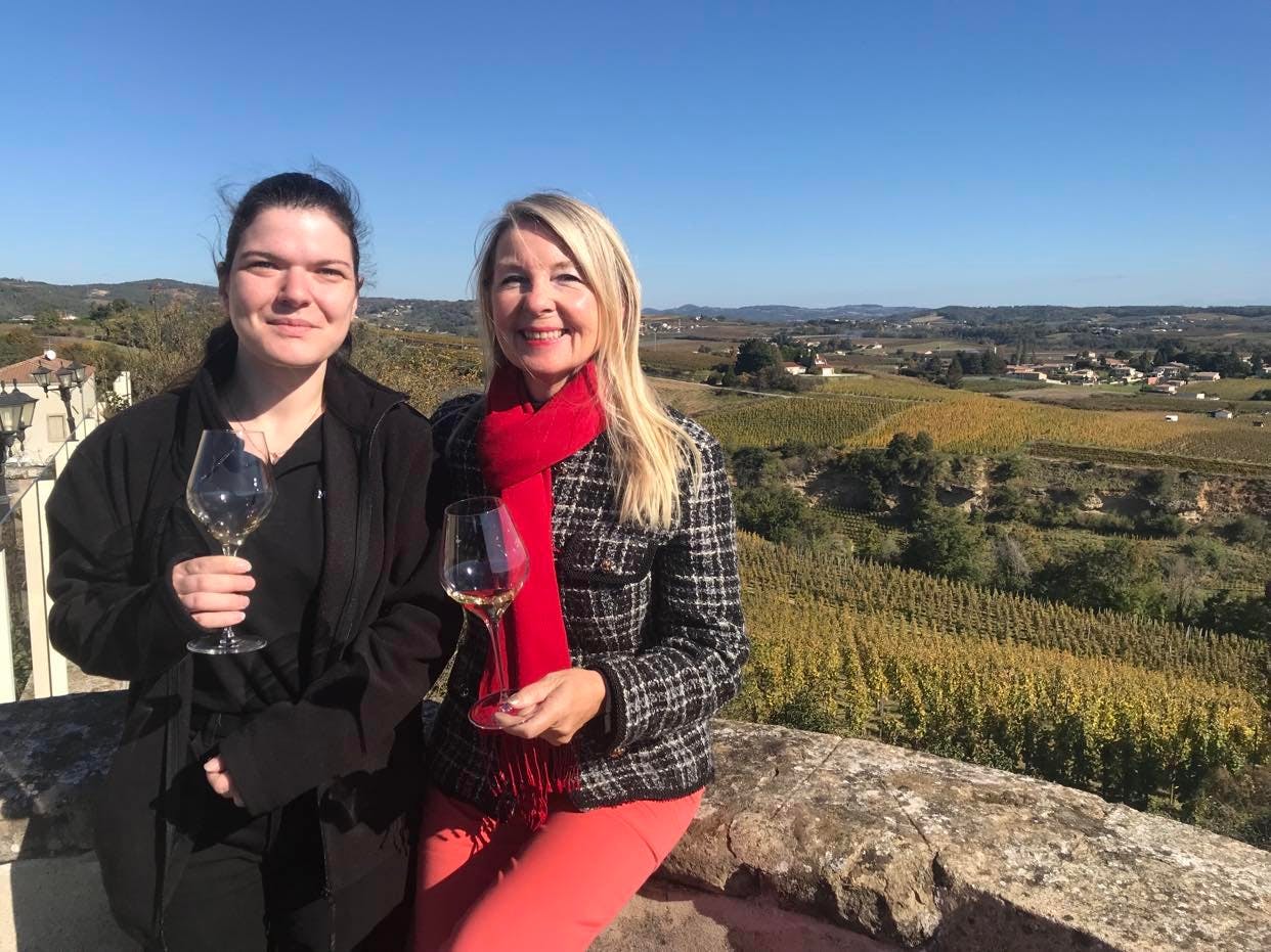 gunnhild med dame fra chapoutier Michellin restaurant eier Anne-Sophie