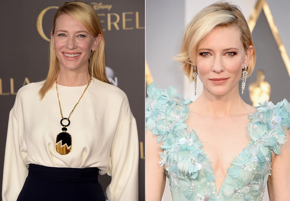 Skuespiller Cate Blanchett (47) har hatt både langt og kort hår.