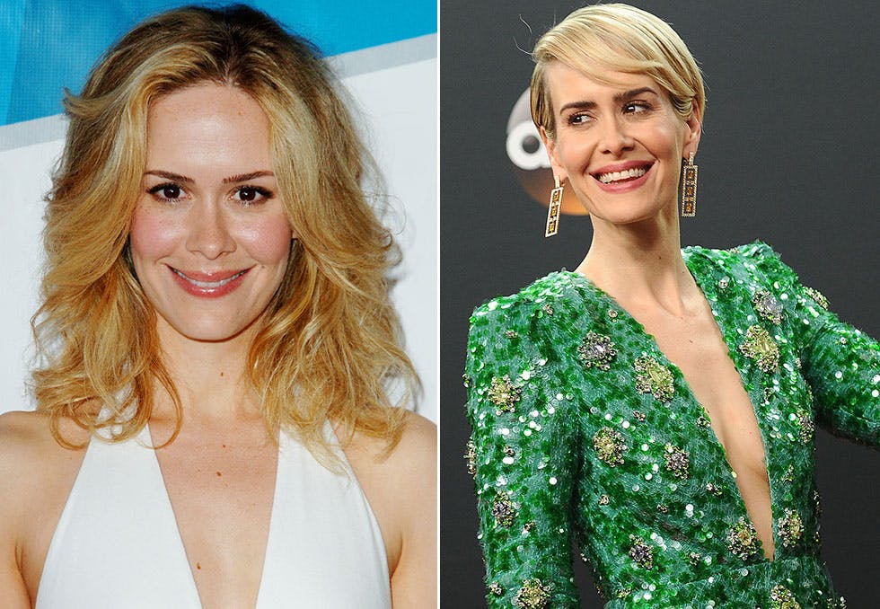 Skuespiller Sarah Paulson (41) har hatt både langt og kort hår.