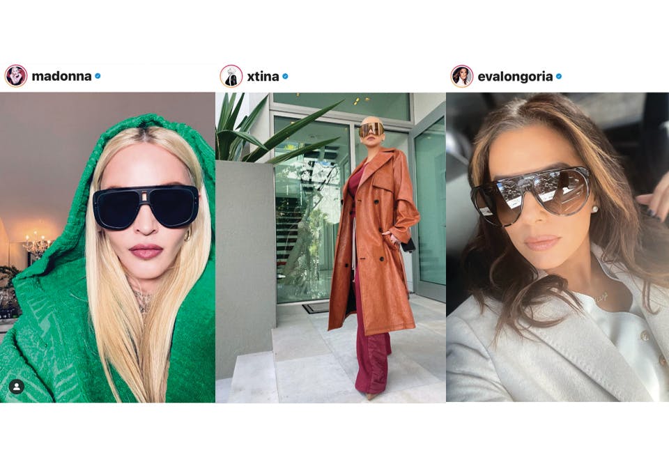 Madonna Christina Aguilera Eva Longria solbriller