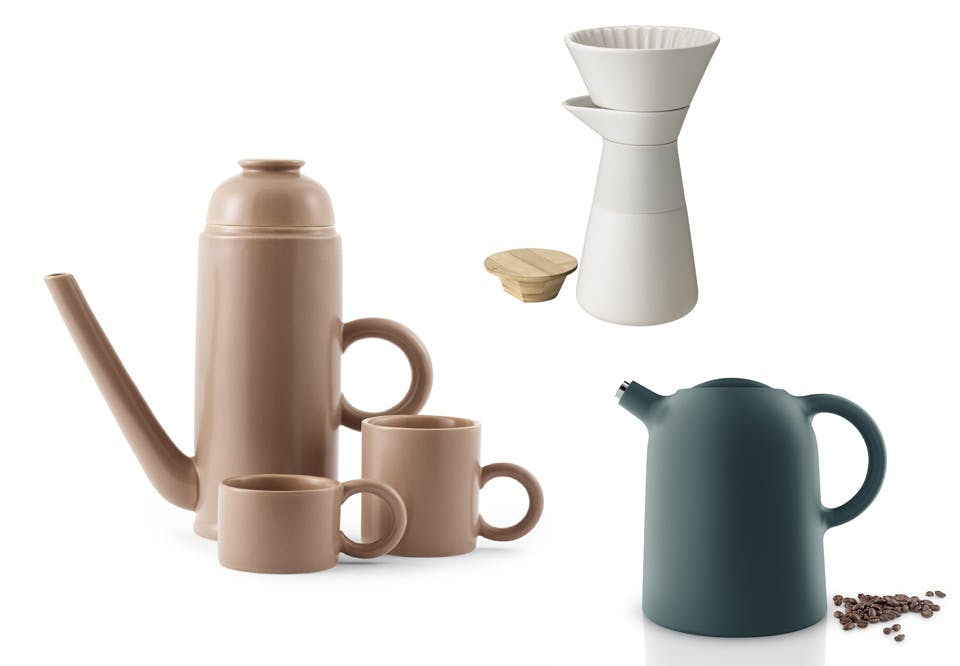 Kaffekanne, termokanne og håndbrygger fra Normann Copenhagen, Eva Solo og Stelton 