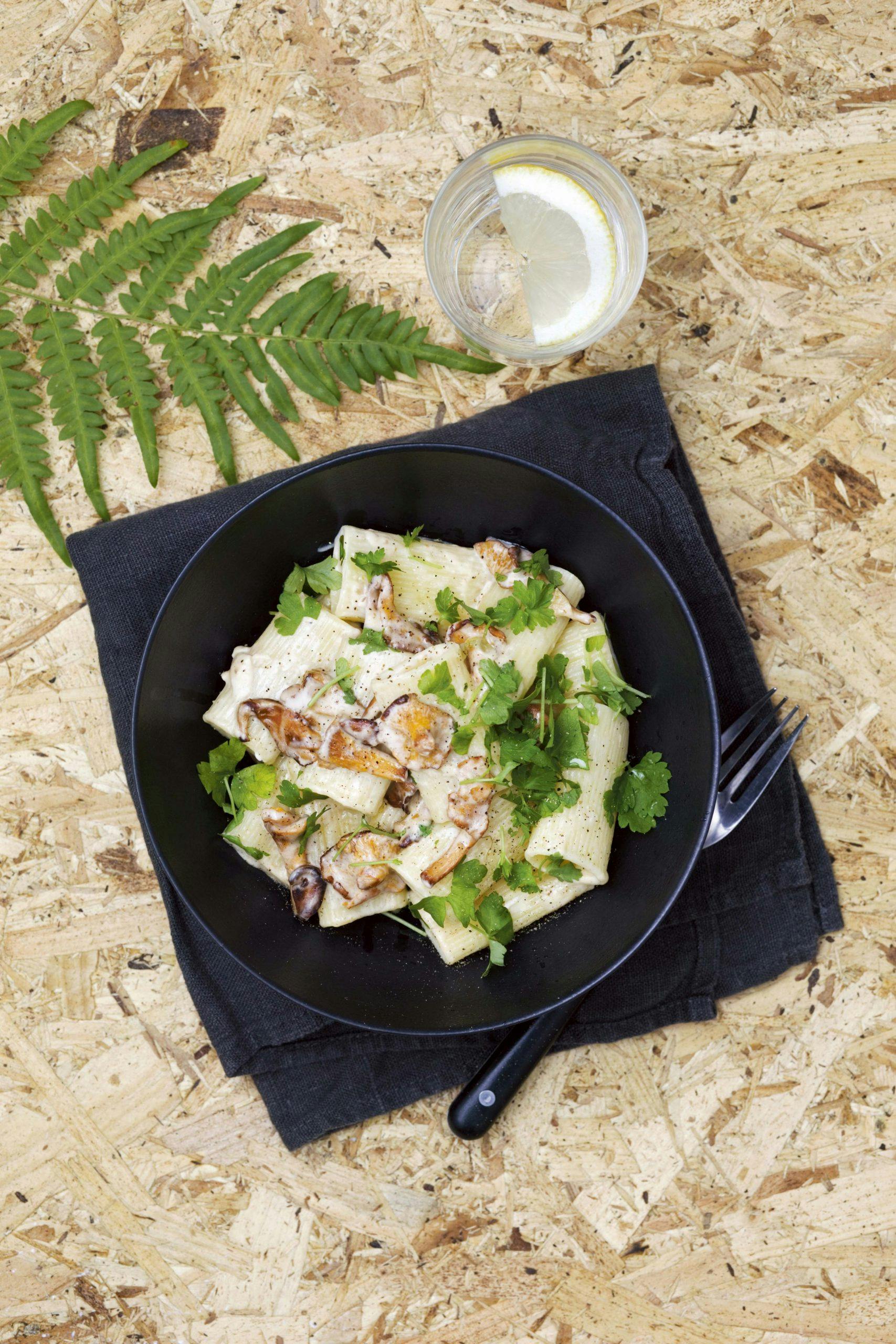 pasta oppskrift kantarell