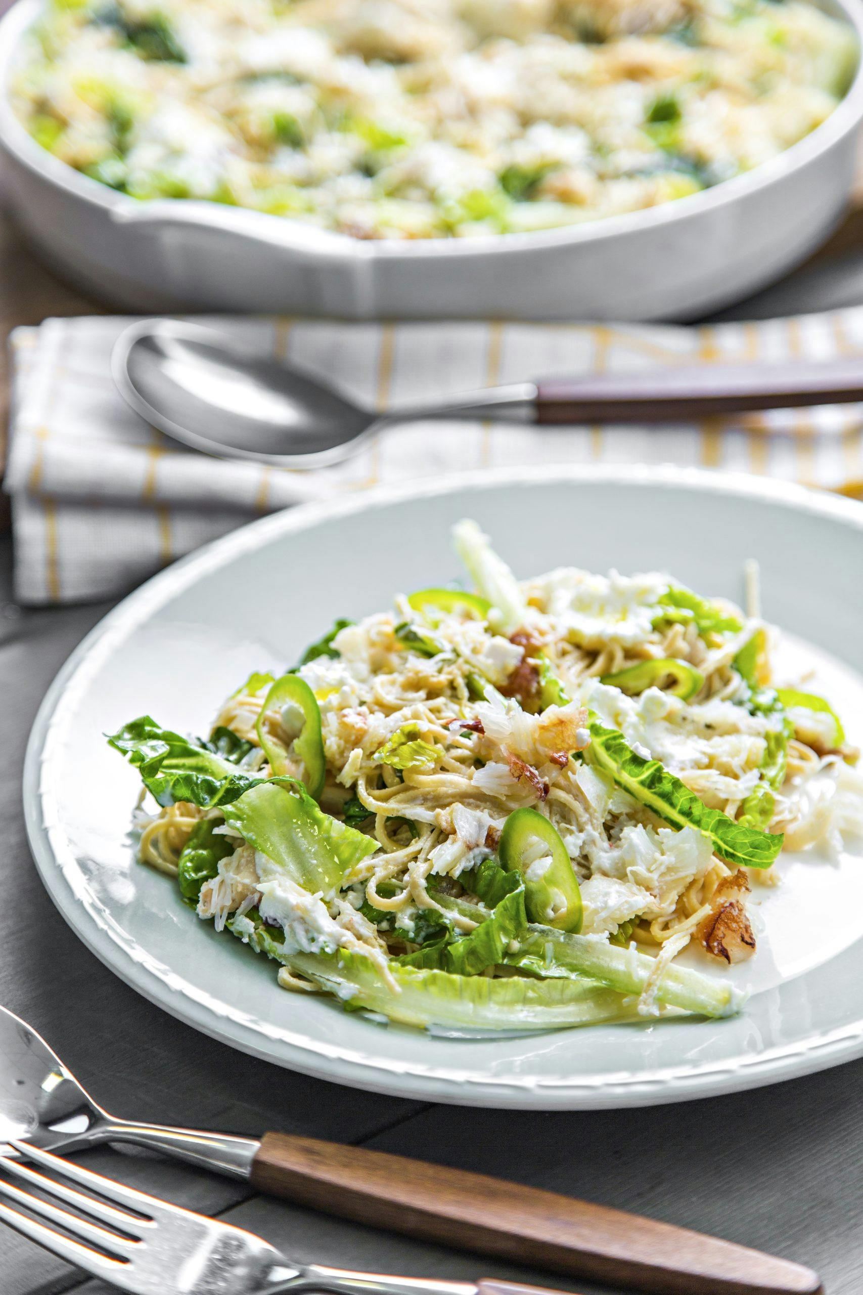 Krabbe: pasta med krabbe