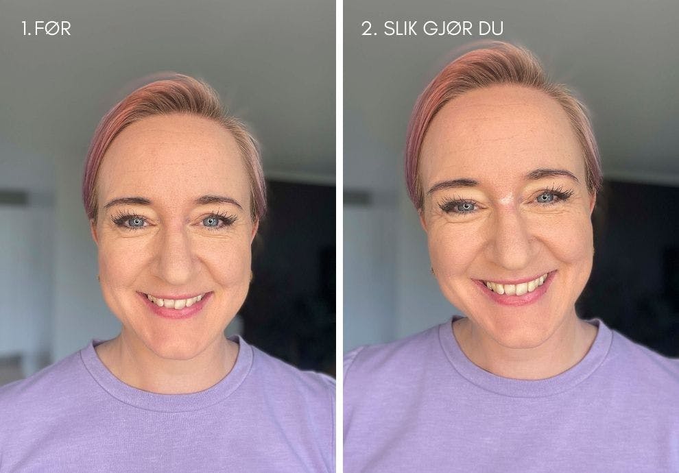 Demp linjen mellom øyenbrynene dine