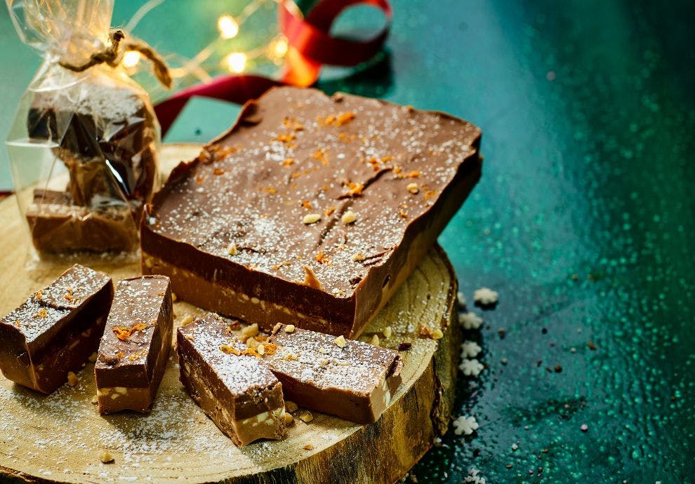 Nougat med hasselnøtter og appelsin