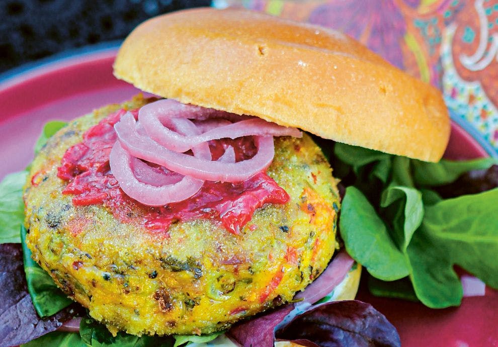 oppskrift på vegetarburger Sabji tikkiburger