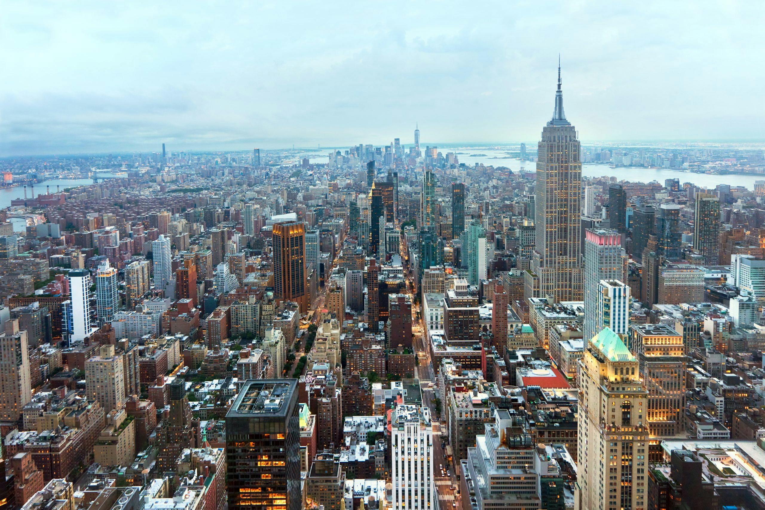 manhatten skyline ettermiddag kopi Vakker utsikt utover Manhattan