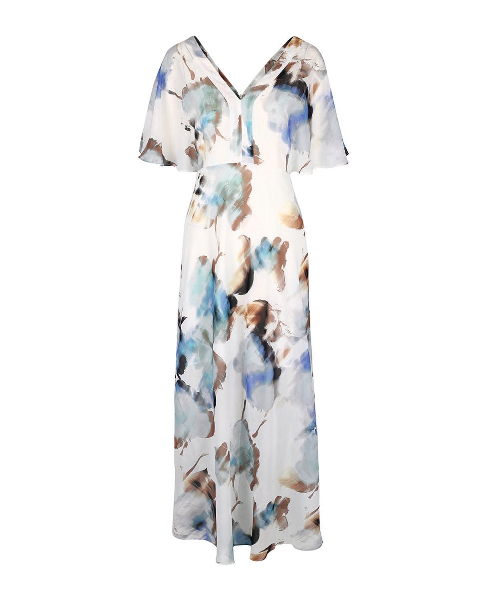 Sommerlig: Maxikjole: Hvit blomsterkjole fra Riccovero 2017