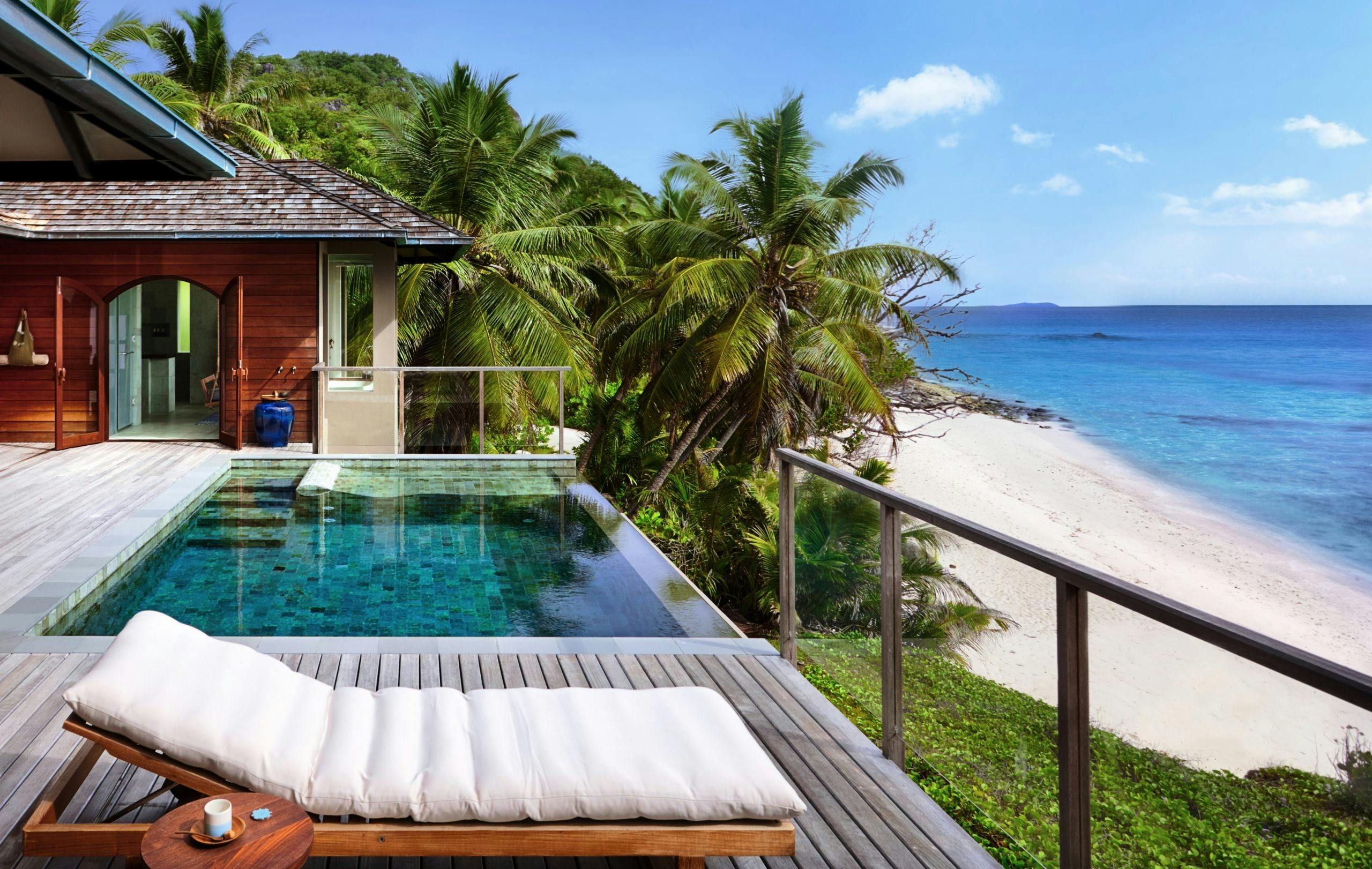 seychellene hotell på stranden