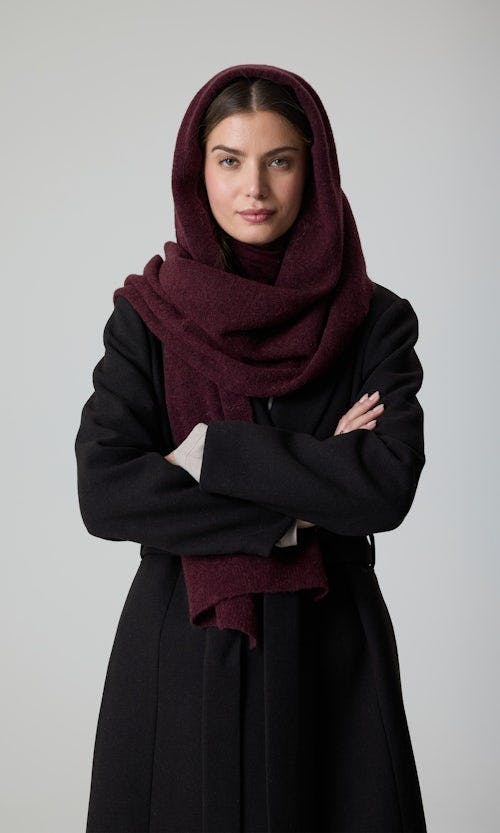 skjerf burgunder ullblanding