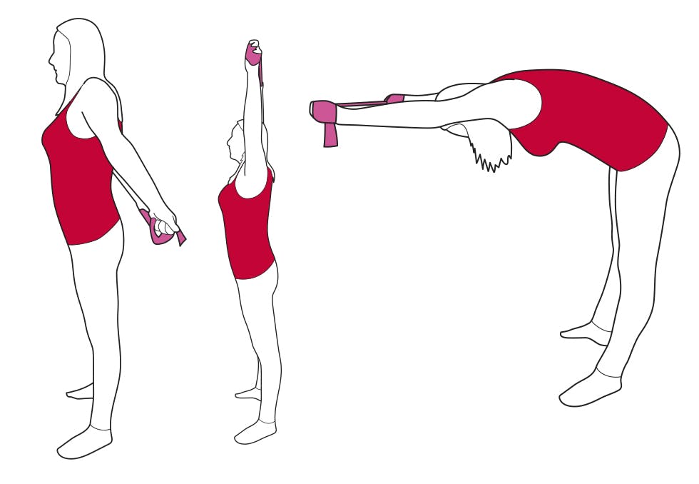 Oppvarmende baksidestrekk Styrketrening oppvarming tøying