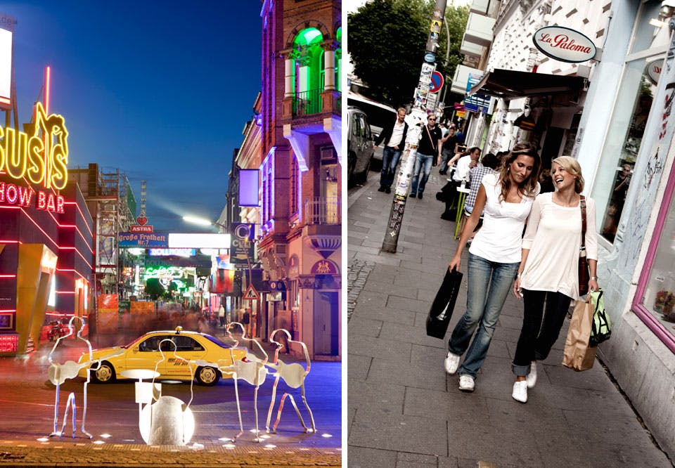 Beatlez-Platz, på partystedet Reeperbahn i bydelen St. Pauli, Hamburg
