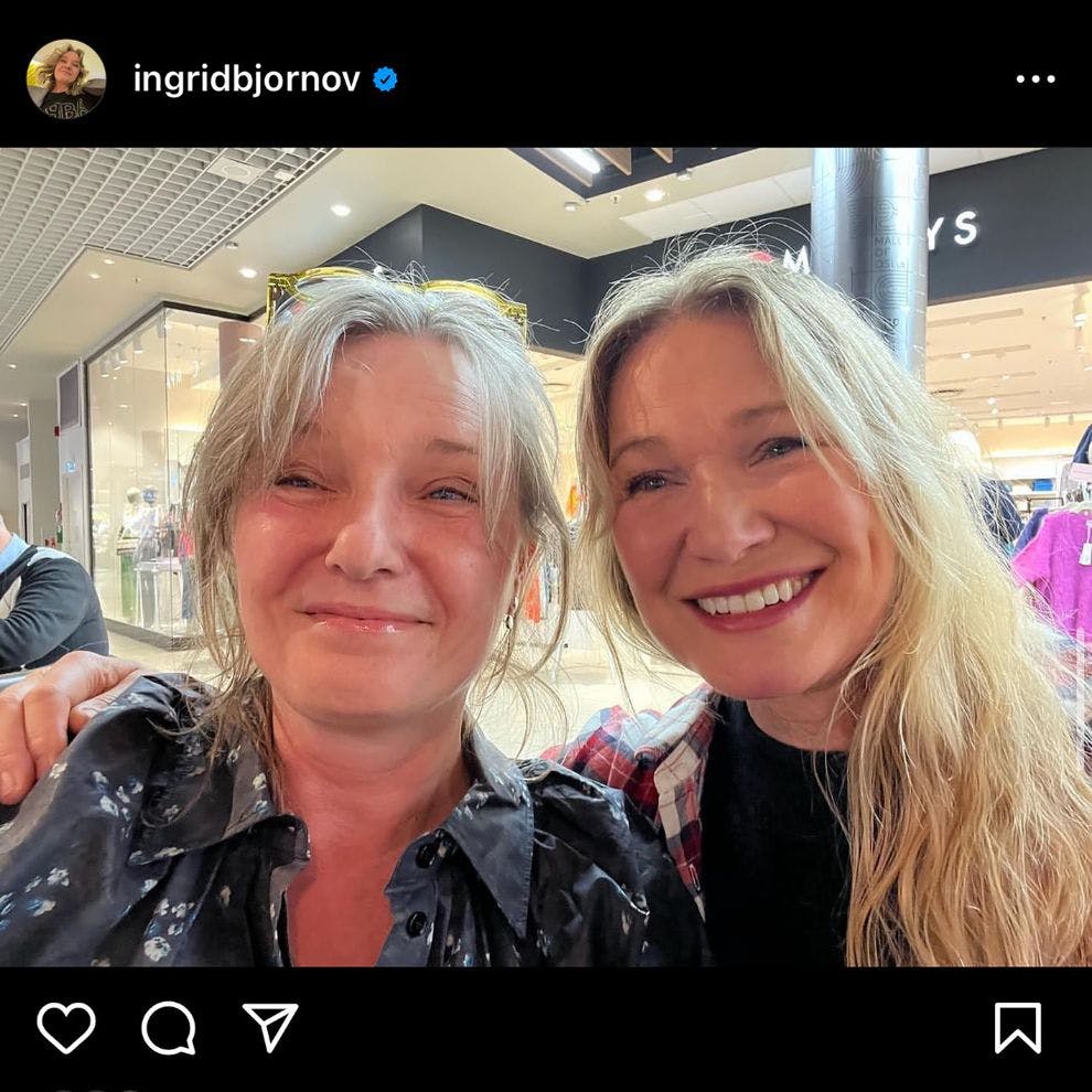 Instagram post av Benedicte Adrian og Ingrid Bjørnov