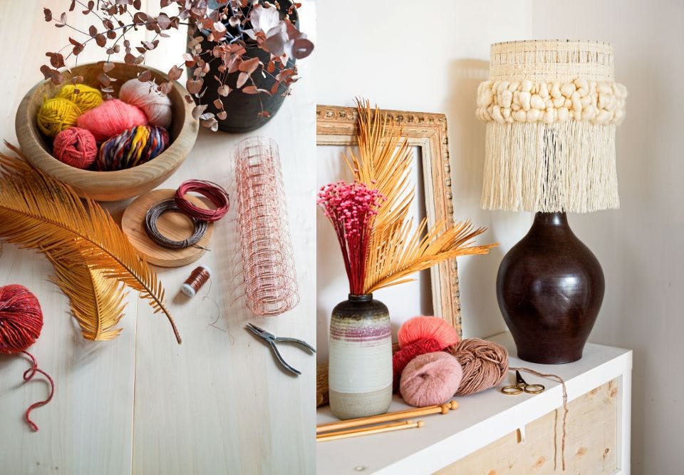 DIY restegarn lampeskjerm